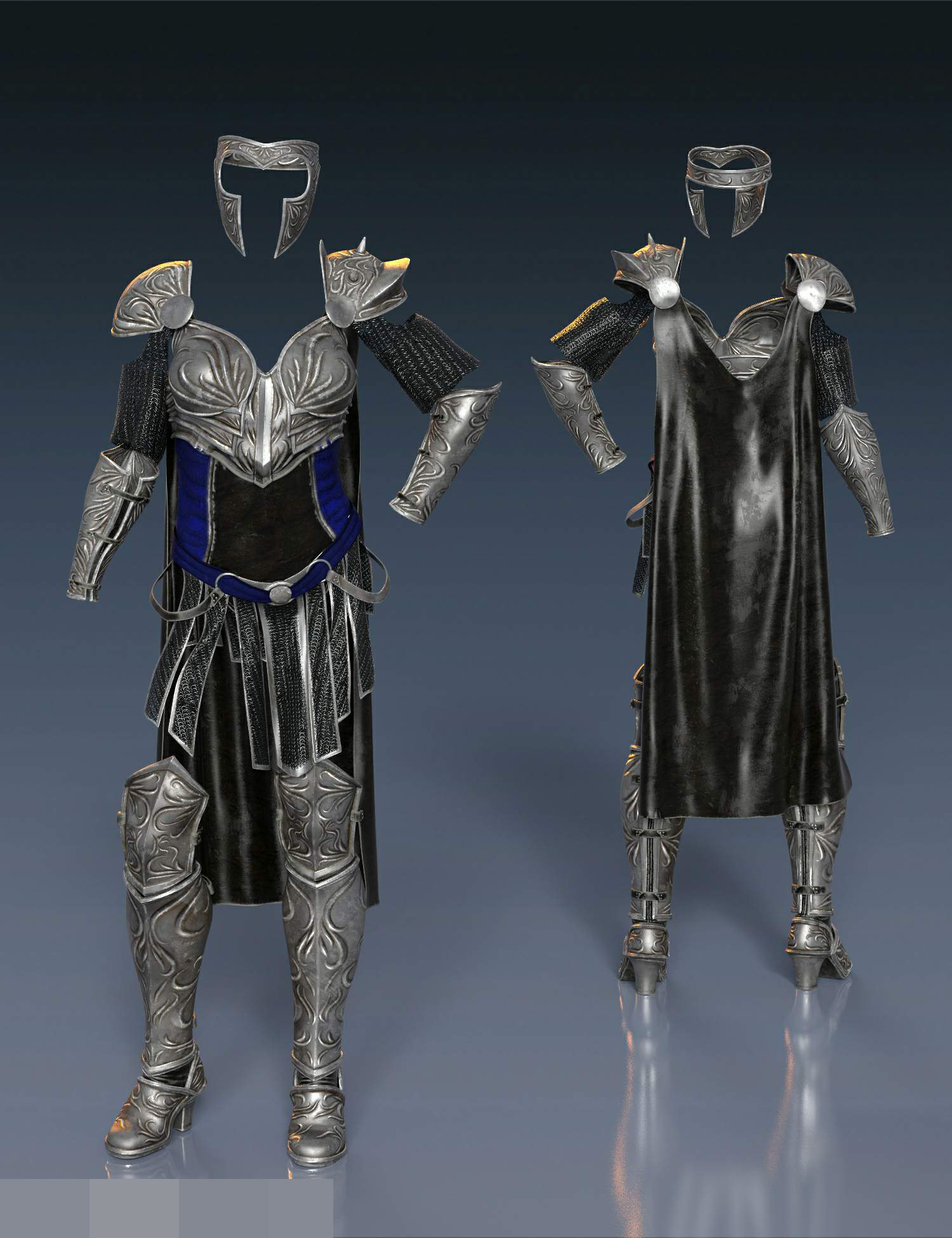 古代中世纪女性战士盔甲套装 虚拟服饰 影视服装 f107