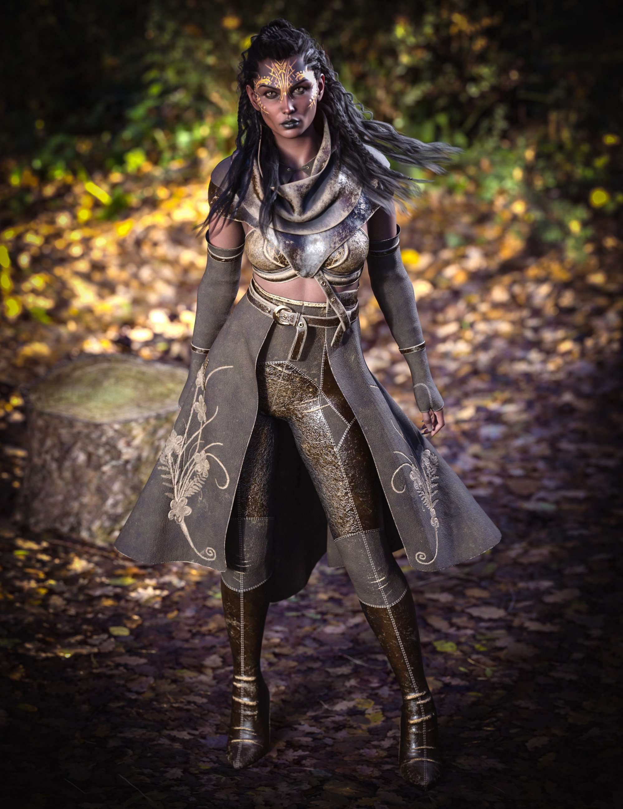 奇幻世界中的女游侠战士套装 虚拟服饰 游戏服饰 f81