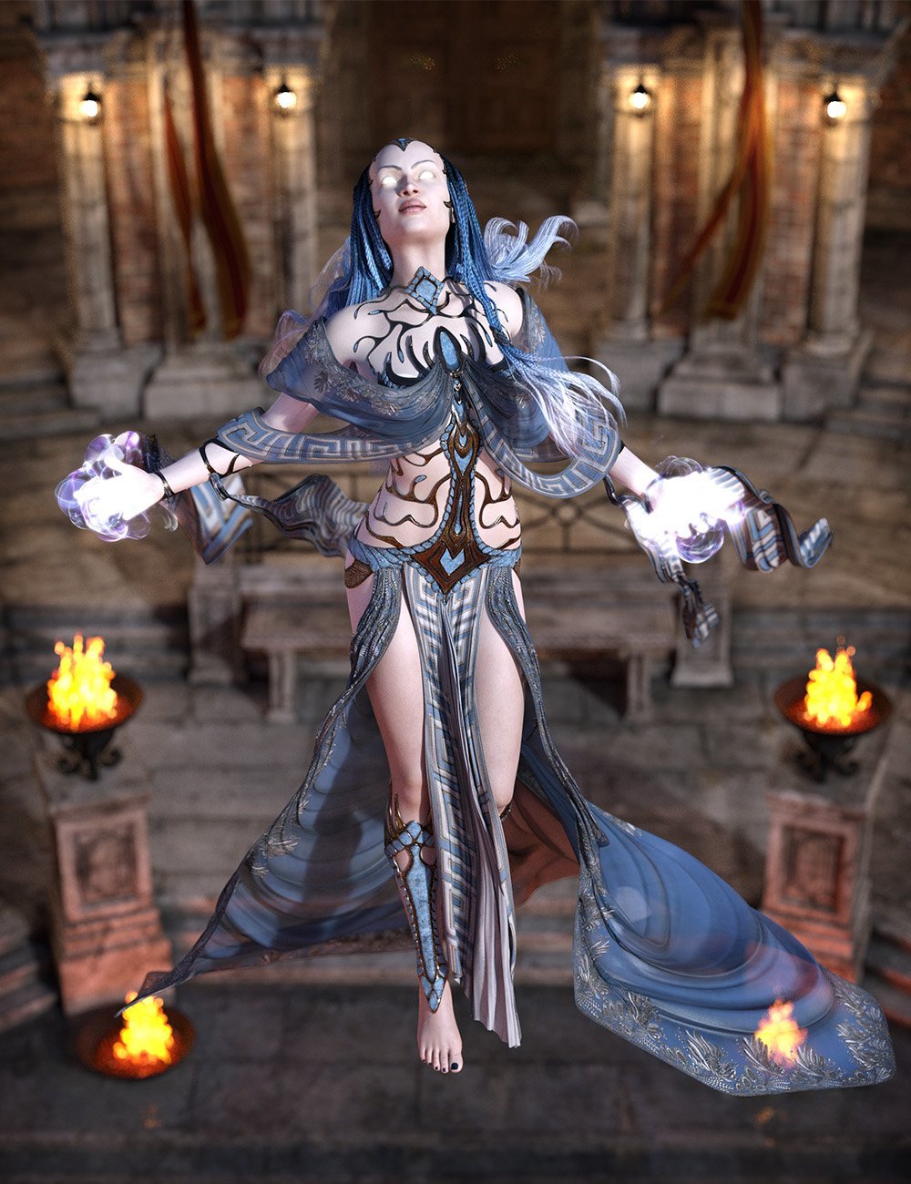 奇幻世界中人族薄雾魔法师服装穿戴 虚拟服饰 游戏服饰 f87