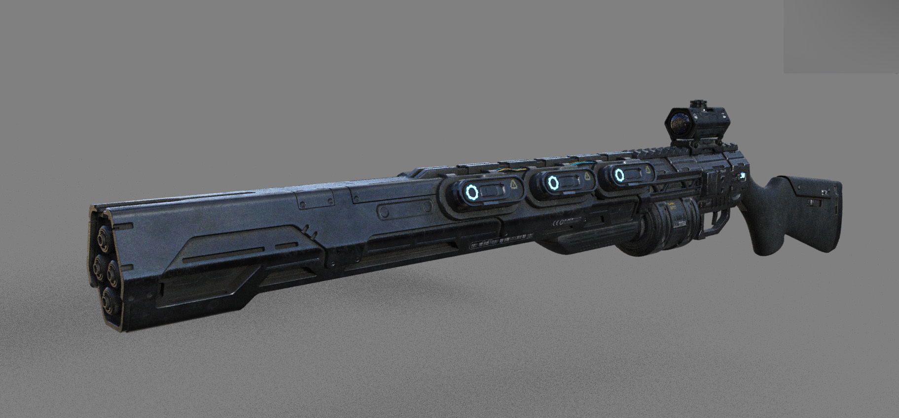 科幻未来赛博朋克能量核心qiang械武器4套 能量散弹枪 能量