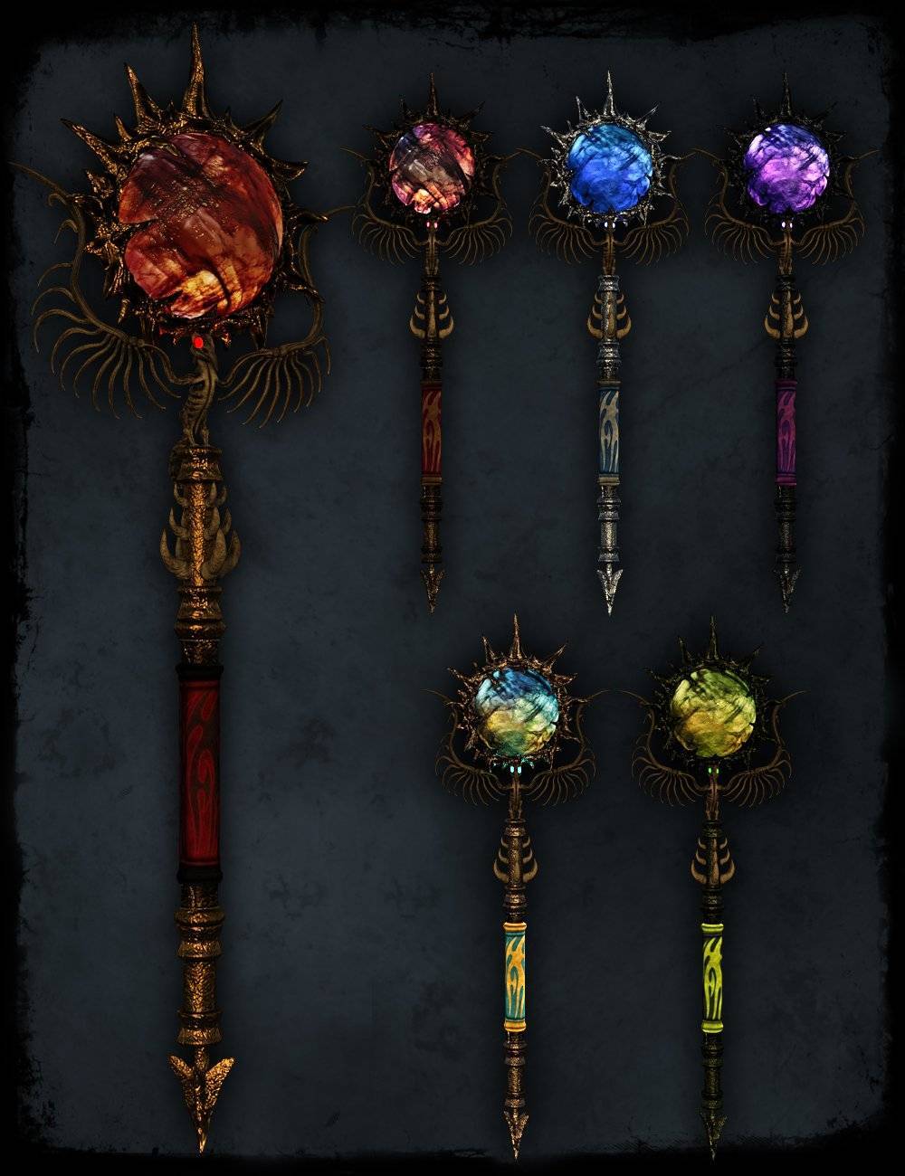 魔幻黑暗邪恶战士(乌鸦级)征战兵器套装 w54