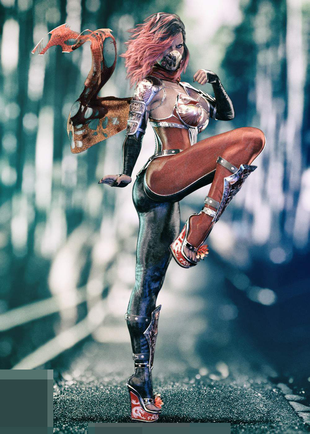 奇幻世界女性刺客战士套装 角色服装 虚拟服饰 f254