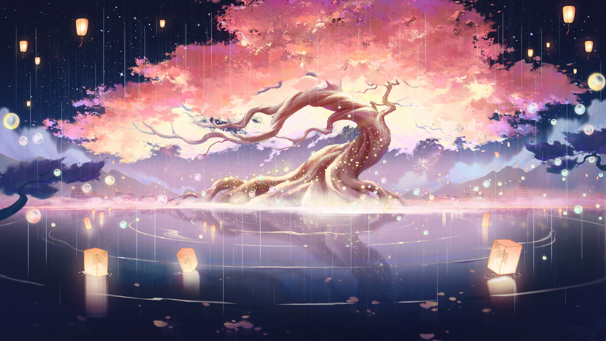 许愿树,王者荣耀2025春节许愿活动背景图